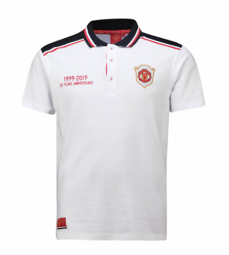 camisa de manchester united futbol vigésimo aniversario 2019-2020 polo blanco